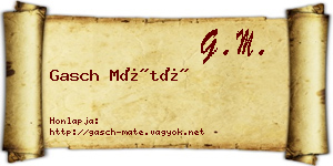 Gasch Máté névjegykártya